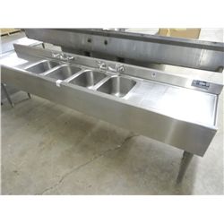 S/S 4-Comp 8' Bar Sink