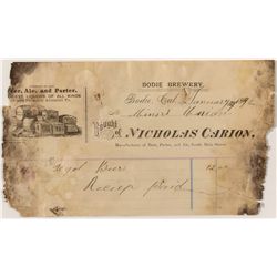 Bodie Brewery Billhead