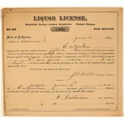 1874 Liquor License for Agostini