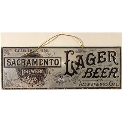 Early Sacramento Brewery Lager Beer Tin Sign