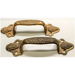 Two Buffalo Brewing Co. Brass Ice Box Handles