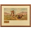 Image 1 : National Brewing Co. Calendar Broadside Print, Buffalo Hunt by H.W. Hansen