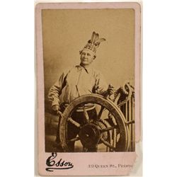 Photo of native with headdress