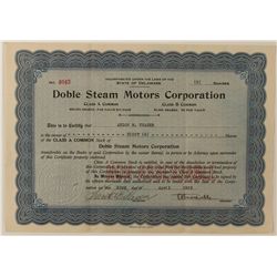 Doble Steam Motors Stock Certificate