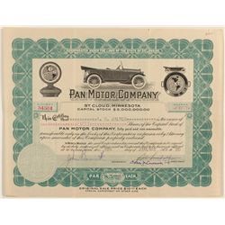 Pan Motor Company Stock Certificate