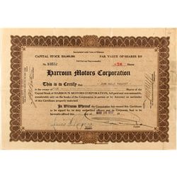 Harroun Motors Corp. Stock Certificate