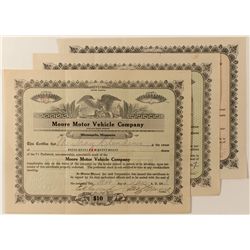 Moore Motor Stock Certificates