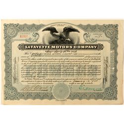 LaFayette Motors Stock Certificate