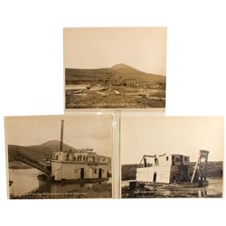 Three Alaska dredge mining photographs