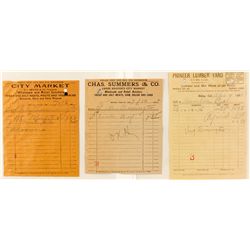 Three Bishop Receipts (Inyo County)