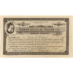 Tahoe Mutual Water Co. Membership Certificate