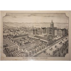 Santa Clara College Lithograph c.1876