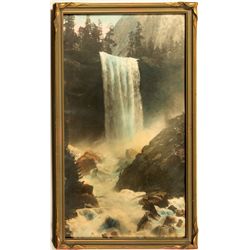Hand colored photograph of Nevada Falls