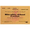 Image 1 : Rhyolite Ghost Casino business card