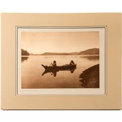 Canoeing on Clayoquot Sound Photogravure (E.S. Curtis)