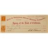 Image 1 : Very Rare Hale & Norcross Silver Mining Co. Check issued to Assayer Leopold Kuh, Virginia City