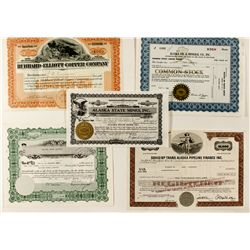 Five Alaska Mining Stock Certificates