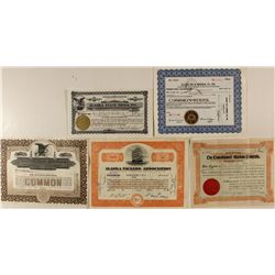 Five Alaska Stock Certificates