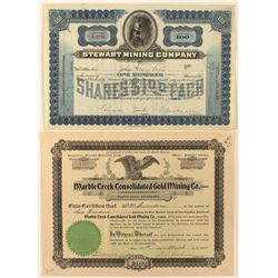 Two Idaho Mining Stock Certificates