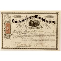 Davidson Copper Mining Co. Stock Certificate