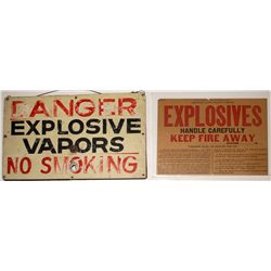 Explosive mining signs