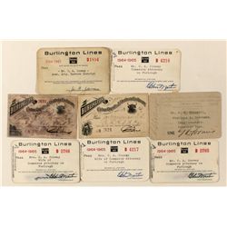 Burlington Railroad Passes from Three Lines