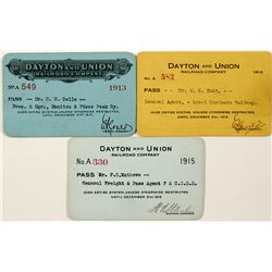 Dayton and Union Railway Co. Passes (3)