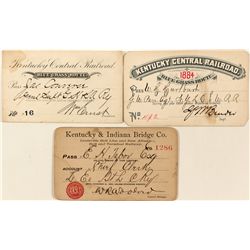 Kentucky Railroad Passes from Two Lines