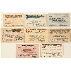 New York Railroad Passes from Six Companies