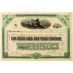 San Diego Land and Town Co. Stock Certificate