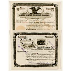 Two Ogden Railway Stock Certificates