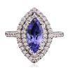 Image 1 : 14KT White Gold 1.88ct Tanzanite and Diamond Ring