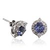 Image 2 : 14KT White Gold 2.34ctw Tanzanite and Diamond Earrings