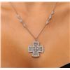 Image 2 : 18KT White Gold 1.34ctw Diamond Pendant and Chain