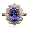 Image 1 : 14KT Rose Gold 4.04ct Tanzanite and Diamond Ring