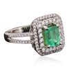 Image 2 : 14KT White Gold 2.30ct Emerald and Diamond Ring