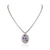 Image 3 : 18KT White Gold 3.84ctw Tanzanite and Diamond Necklace