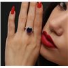 Image 2 : 14KT Two-Tone Gold 4.36ct Amethyst and Diamond Ring