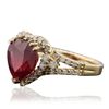 Image 4 : 14KT Yellow Gold 5.41ct Ruby and Diamond Ring