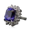 Image 4 : 14KT White Gold 16.04ct Tanzanite and Diamond Ring