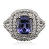 Image 3 : 14KT White Gold 2.30ct Tanzanite and Diamond Ring