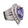 Image 4 : 18KT White Gold 6.53ct Tanzanite and Diamond Ring