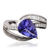 Image 3 : 18KT White Gold 3.59ct Tanzanite and Diamond Ring