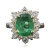 Image 3 : 14KT Yellow Gold 2.08ct Emerald and Diamond Ring