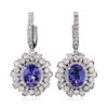 Image 3 : 14KT White Gold 5.28ctw Tanzanite and Diamond Earrings