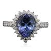 Image 3 : 14KT White Gold 2.90ct Tanzanite and Diamond Ring