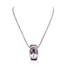 Image 3 : 14KT White Gold 80.22ct Kunzite and Diamond Pendant With Chain