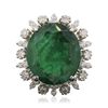 Image 3 : 14KT White Gold 24.27ct GIA Certified Emerald and Diamond Ring