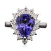 Image 1 : 14KT White Gold 2.66ct Tanzanite and Diamond Ring