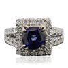 Image 3 : 14KT White Gold 3.08ct Sapphire and Diamond Ring